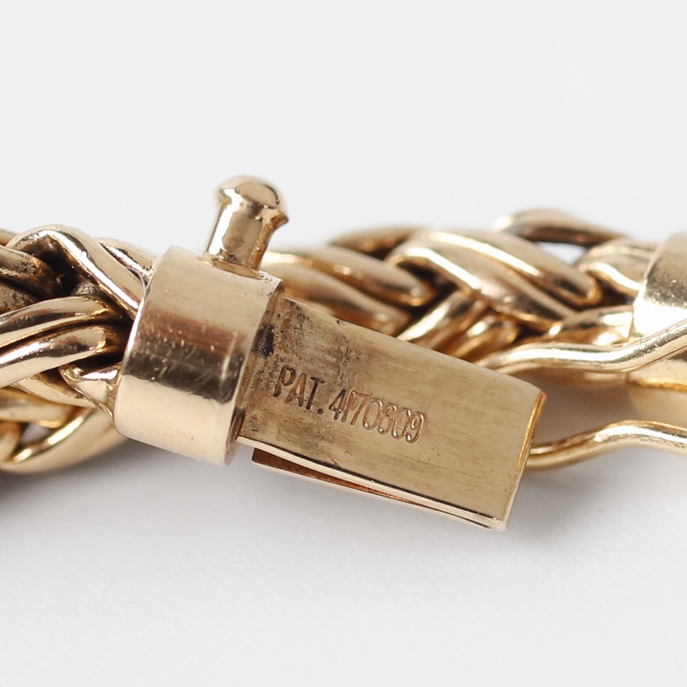 【1980s】TIFFANY&Co. 14k Gold Braid Chain Bracelet