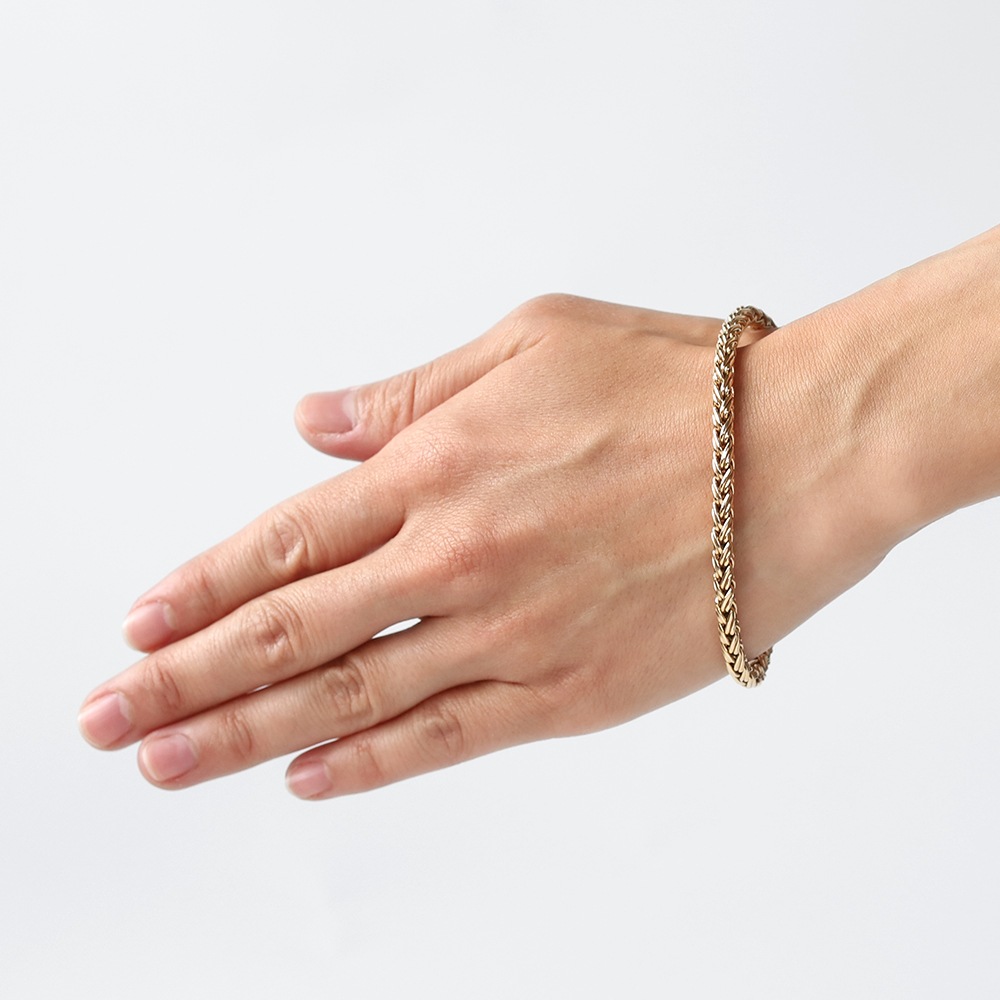 【1980s】TIFFANY&Co. 14k Gold Braid Chain Bracelet