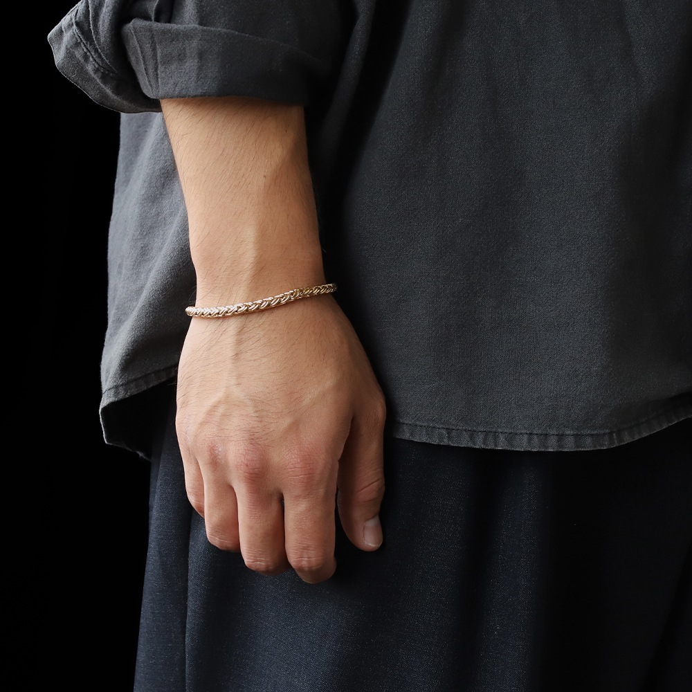 【1980s】TIFFANY&Co. 14k Gold Braid Chain Bracelet