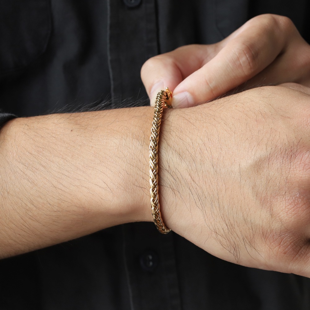 【1980s】TIFFANY&Co. 14k Gold Braid Chain Bracelet