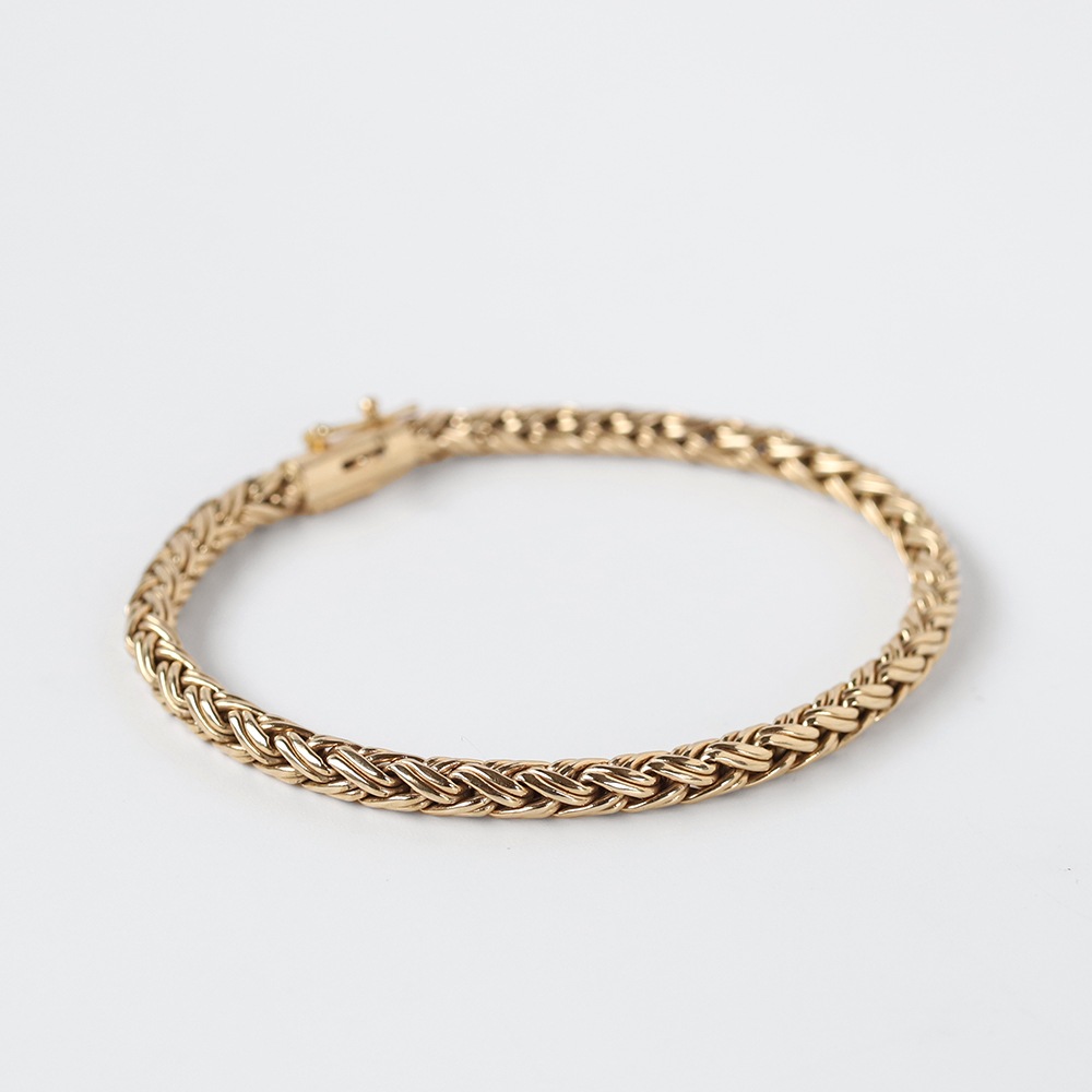 【1980s】TIFFANY&Co. 14k Gold Braid Chain Bracelet