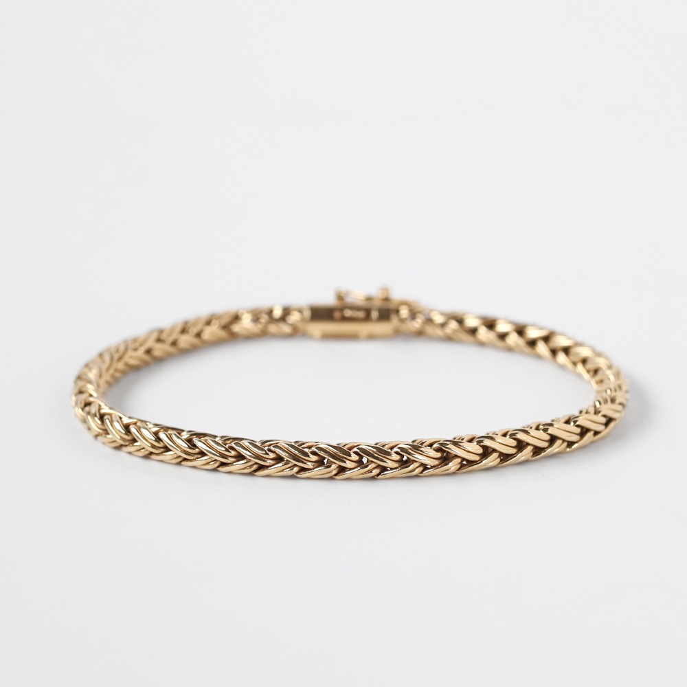 【1980s】TIFFANY&Co. 14k Gold Braid Chain Bracelet