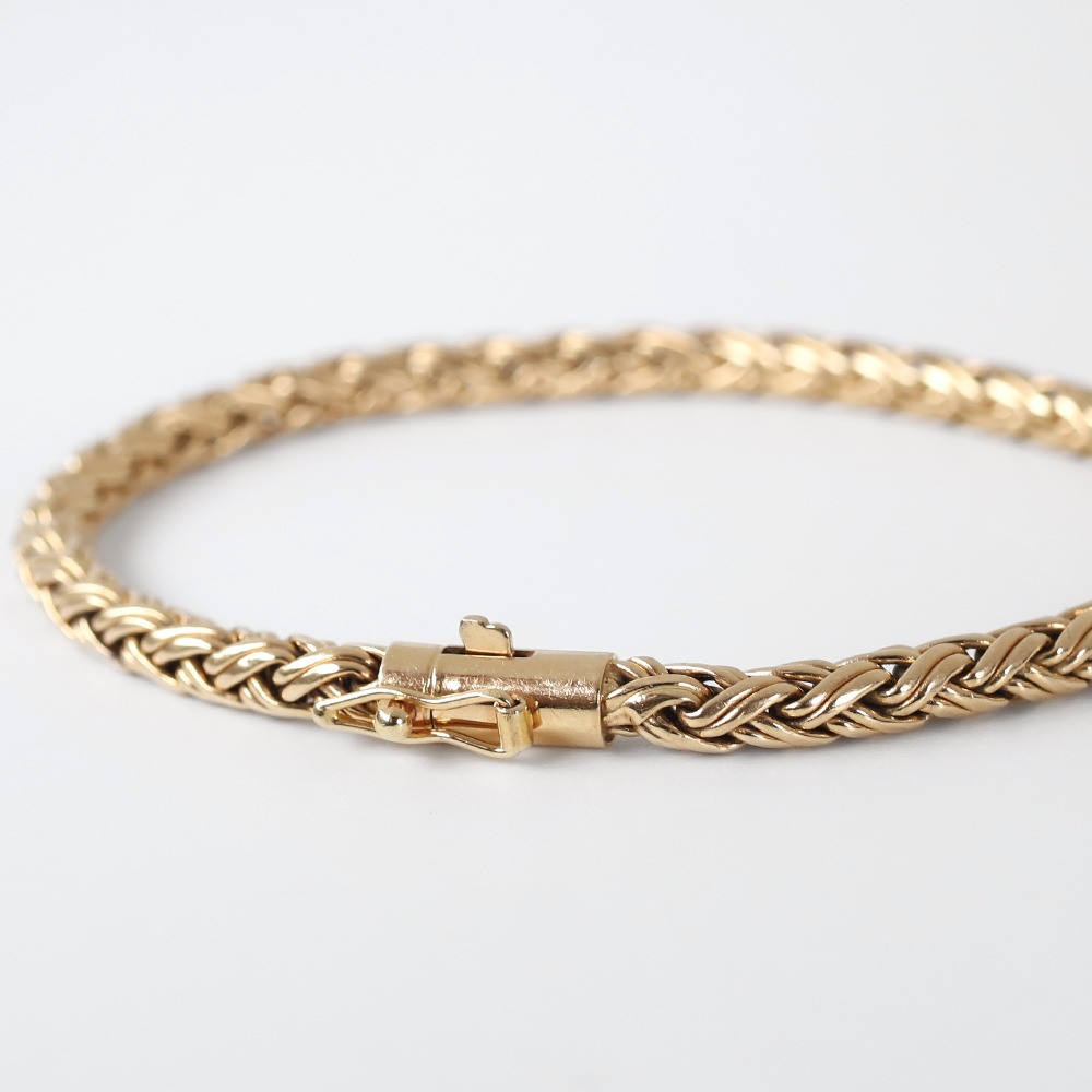 【1980s】TIFFANY&Co. 14k Gold Braid Chain Bracelet