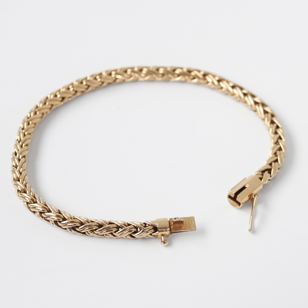 【1980s】TIFFANY&Co. 14k Gold Braid Chain Bracelet