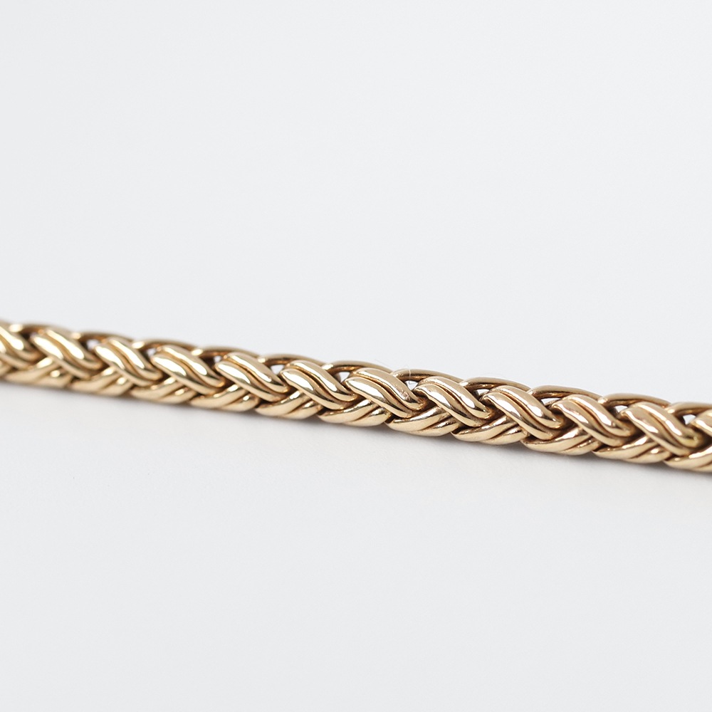 【1980s】TIFFANY&Co. 14k Gold Braid Chain Bracelet