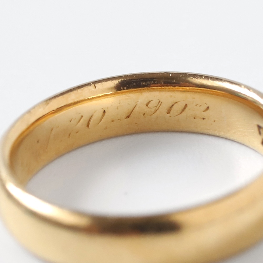 【1902】TIFFANY&Co. Gold Band Ring 22k YG