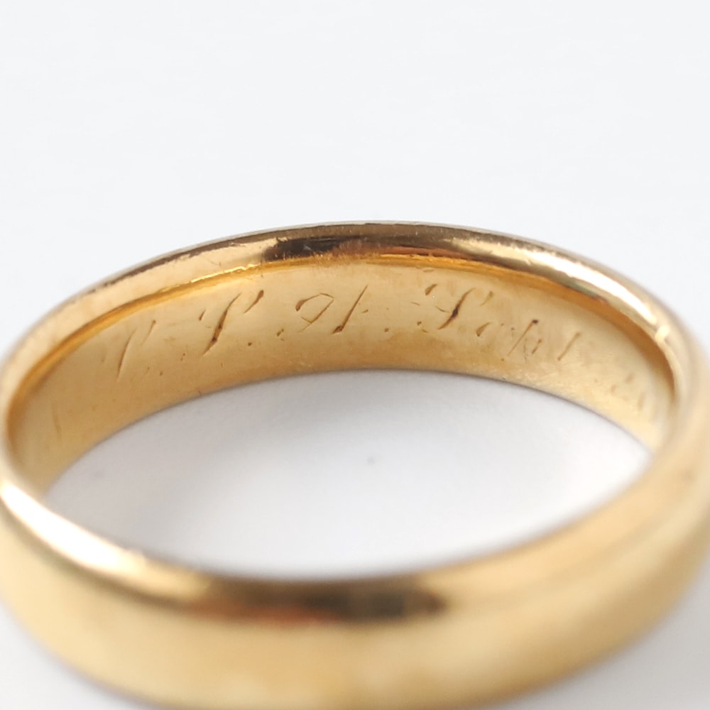 【1902】TIFFANY&Co. Gold Band Ring 22k YG