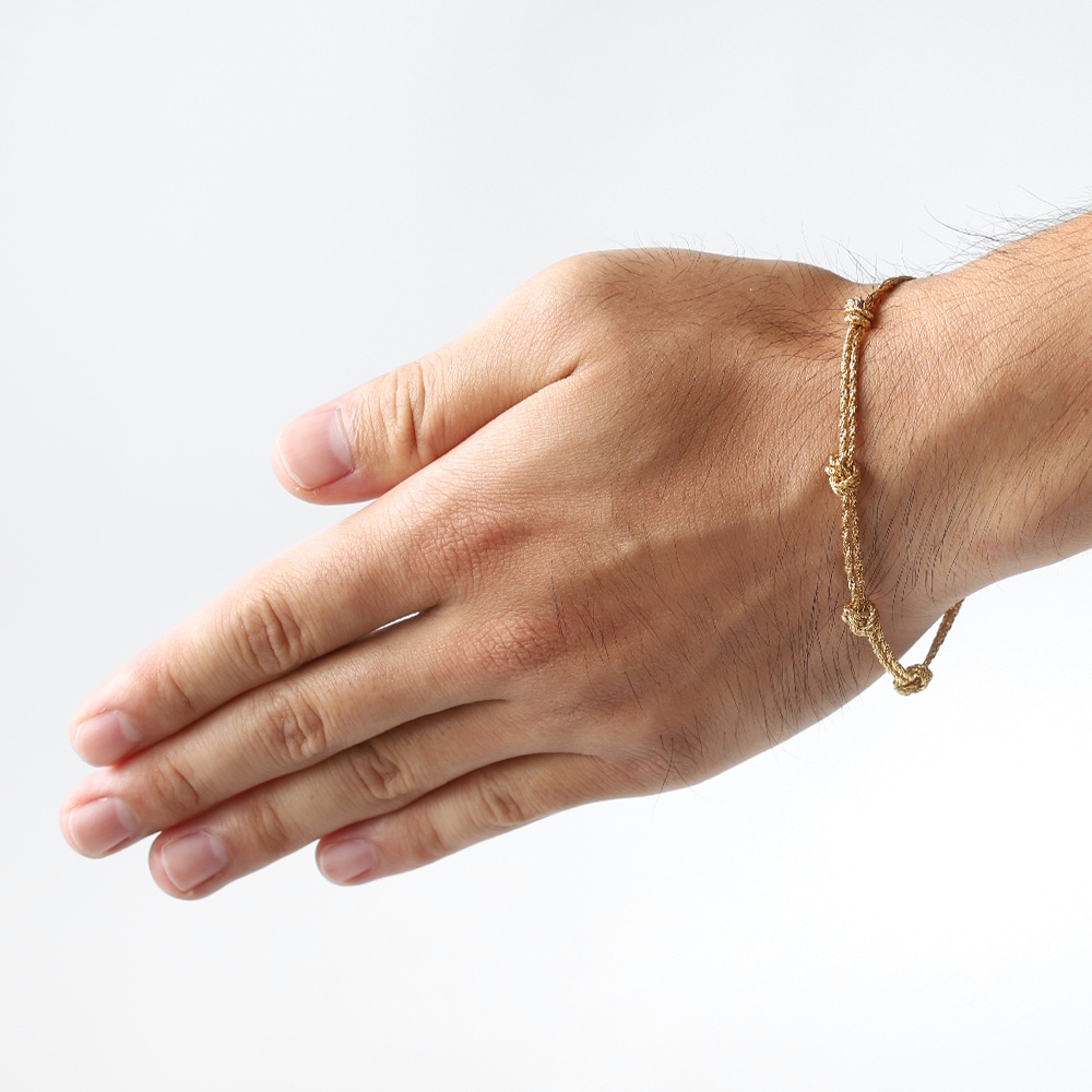 【1990s】TIFFANY&Co. 18k Gold Knot Rope Bracelet