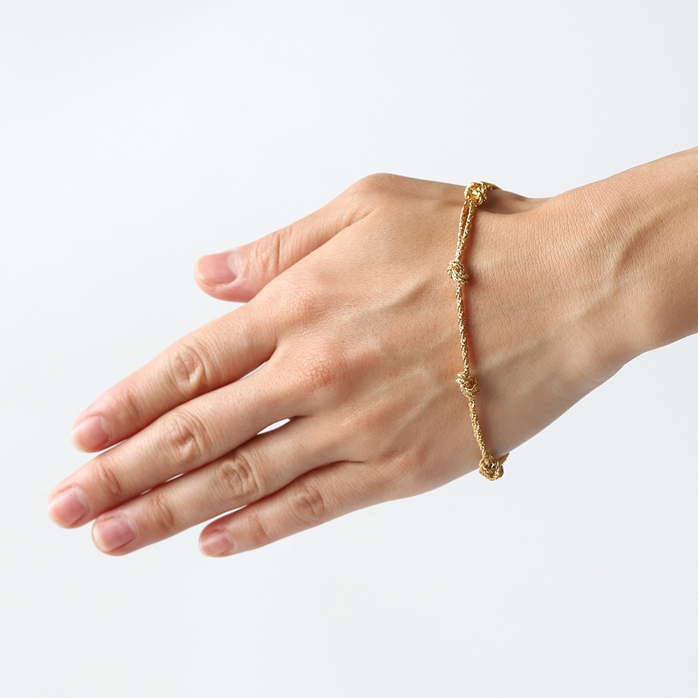 【1990s】TIFFANY&Co. 18k Gold Knot Rope Bracelet