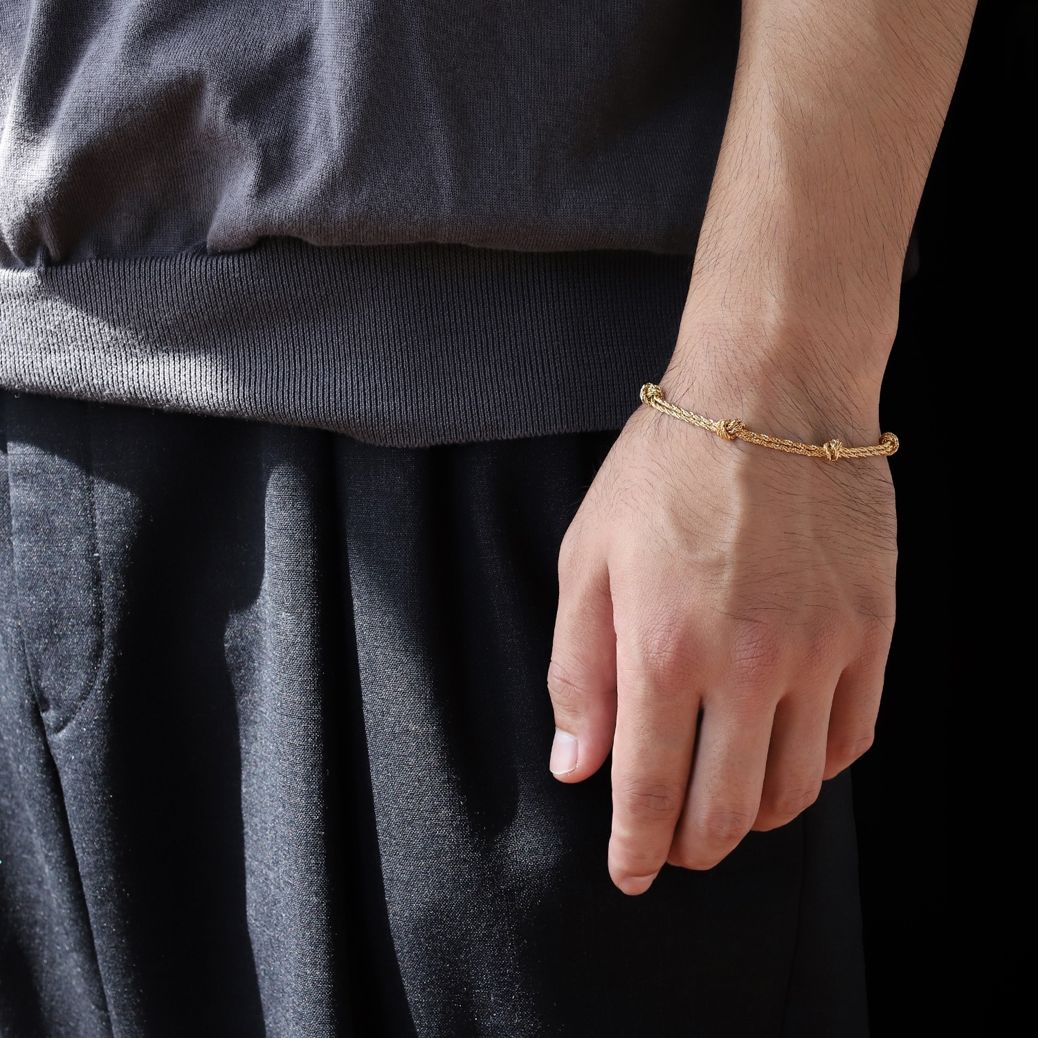 【1990s】TIFFANY&Co. 18k Gold Knot Rope Bracelet