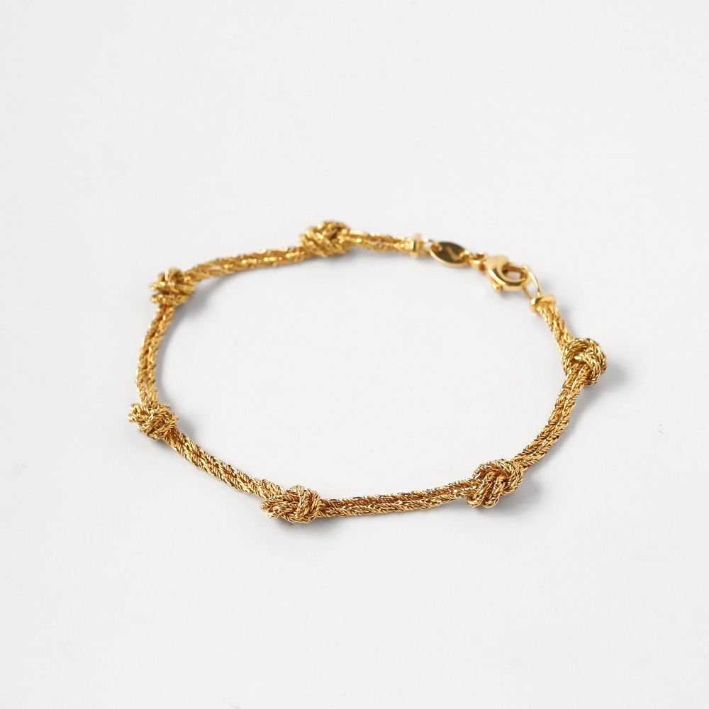【1990s】TIFFANY&Co. 18k Gold Knot Rope Bracelet