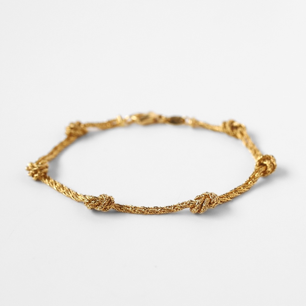 【1990s】TIFFANY&Co. 18k Gold Knot Rope Bracelet