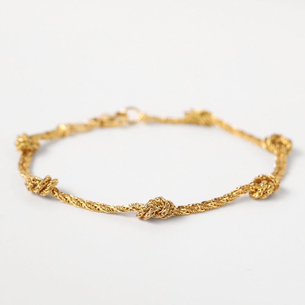 【1990s】TIFFANY&Co. 18k Gold Knot Rope Bracelet