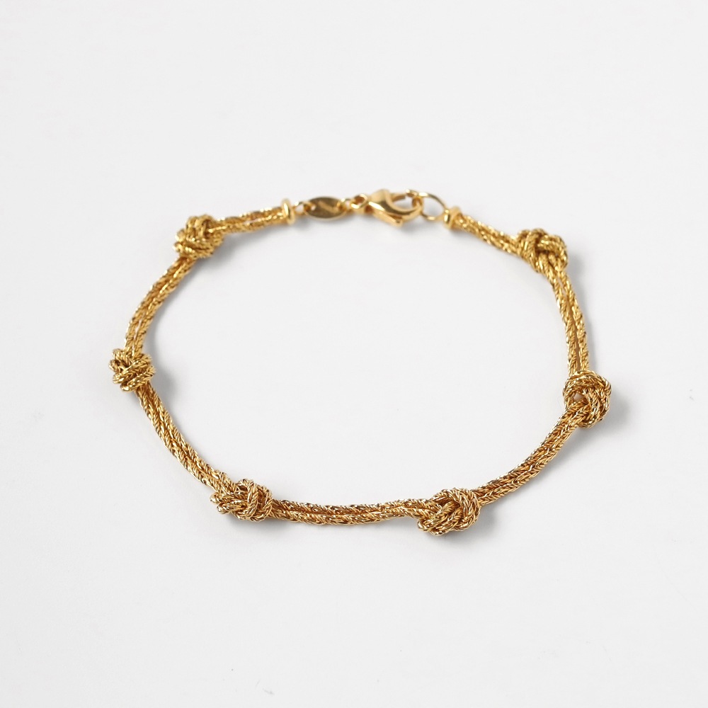 【1990s】TIFFANY&Co. 18k Gold Knot Rope Bracelet