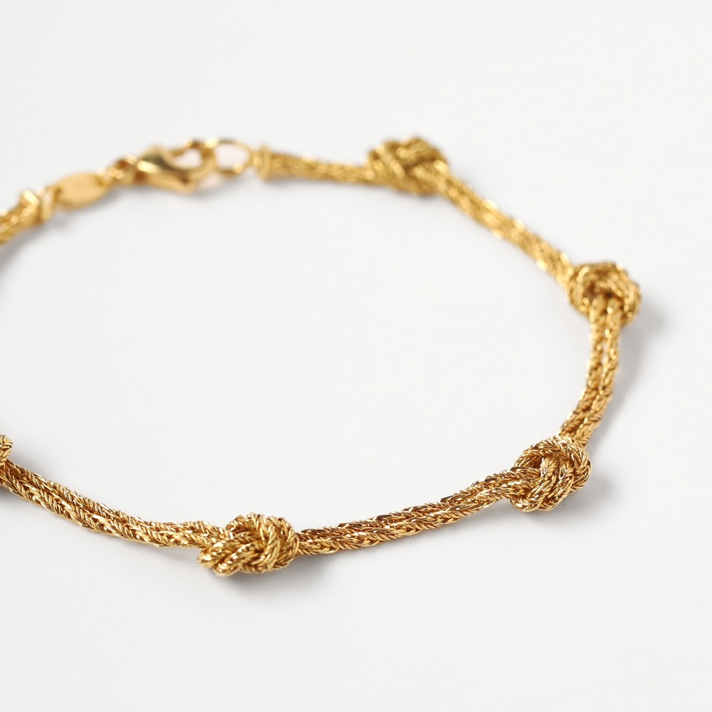 【1990s】TIFFANY&Co. 18k Gold Knot Rope Bracelet