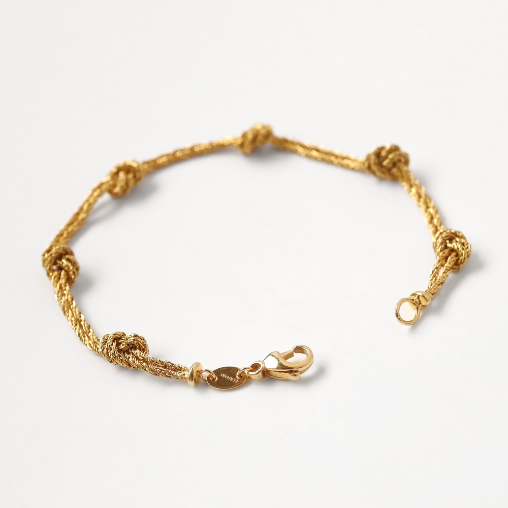 【1990s】TIFFANY&Co. 18k Gold Knot Rope Bracelet