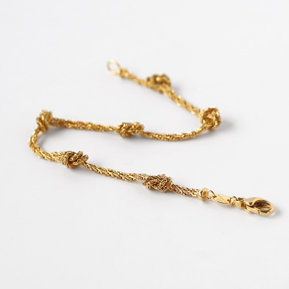 【1990s】TIFFANY&Co. 18k Gold Knot Rope Bracelet
