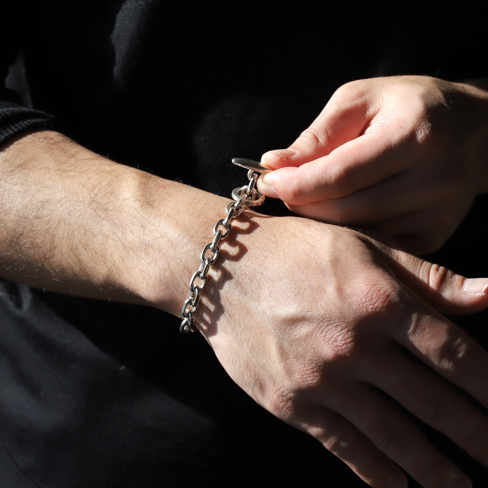 【1980s】Randers Solv<br>Denmark Anchor Chain Bracelet (S)