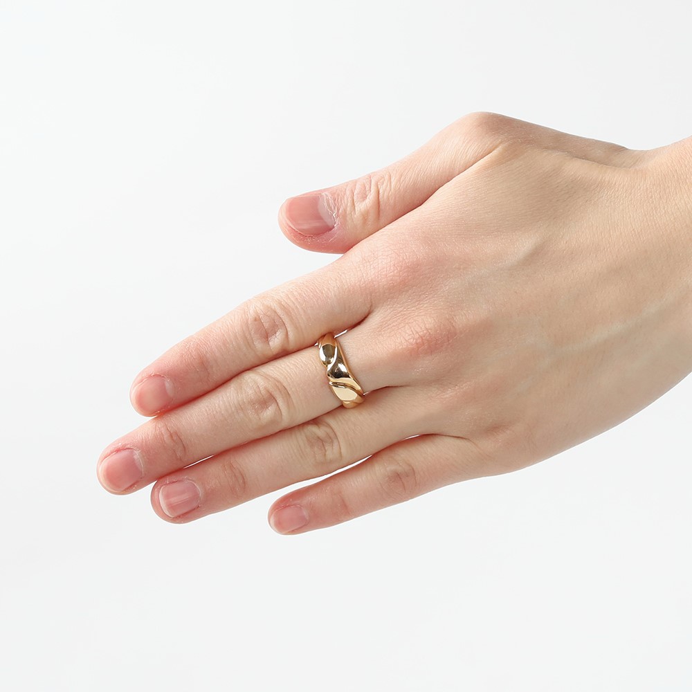 【VINTAGE】Georg Jensen<br>14k Gold Modern Ring by Ole Kortzau
