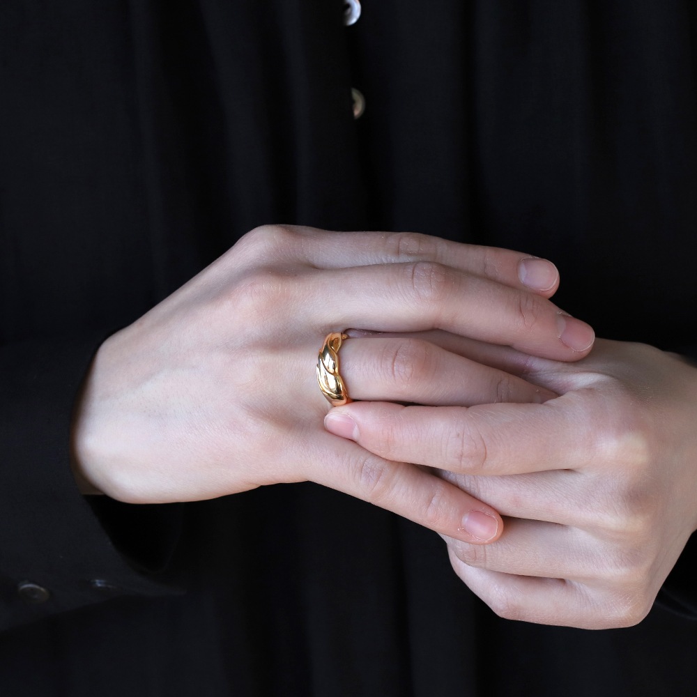 【VINTAGE】Georg Jensen<br>14k Gold Modern Ring by Ole Kortzau