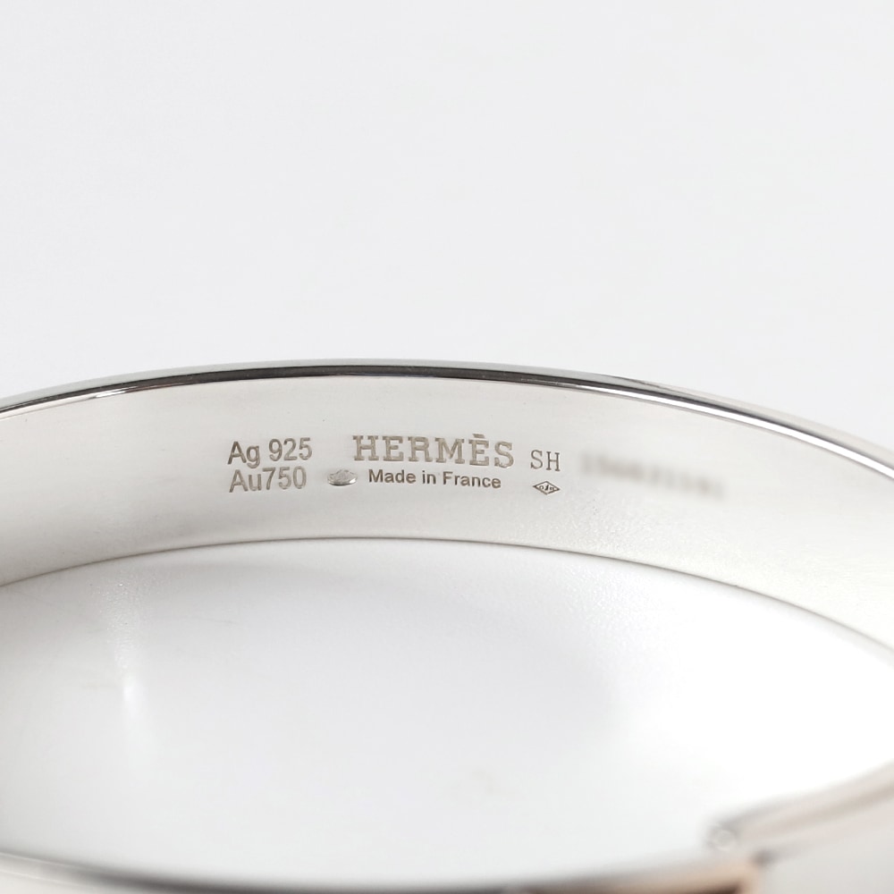 【OLD】HERMES Collier de Chien Bracelet 925×K18PG