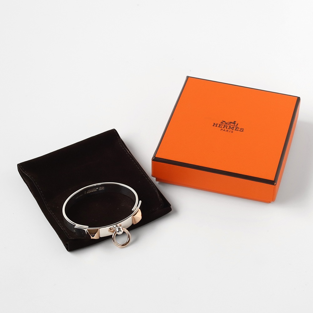 【OLD】HERMES Collier de Chien Bracelet 925×K18PG