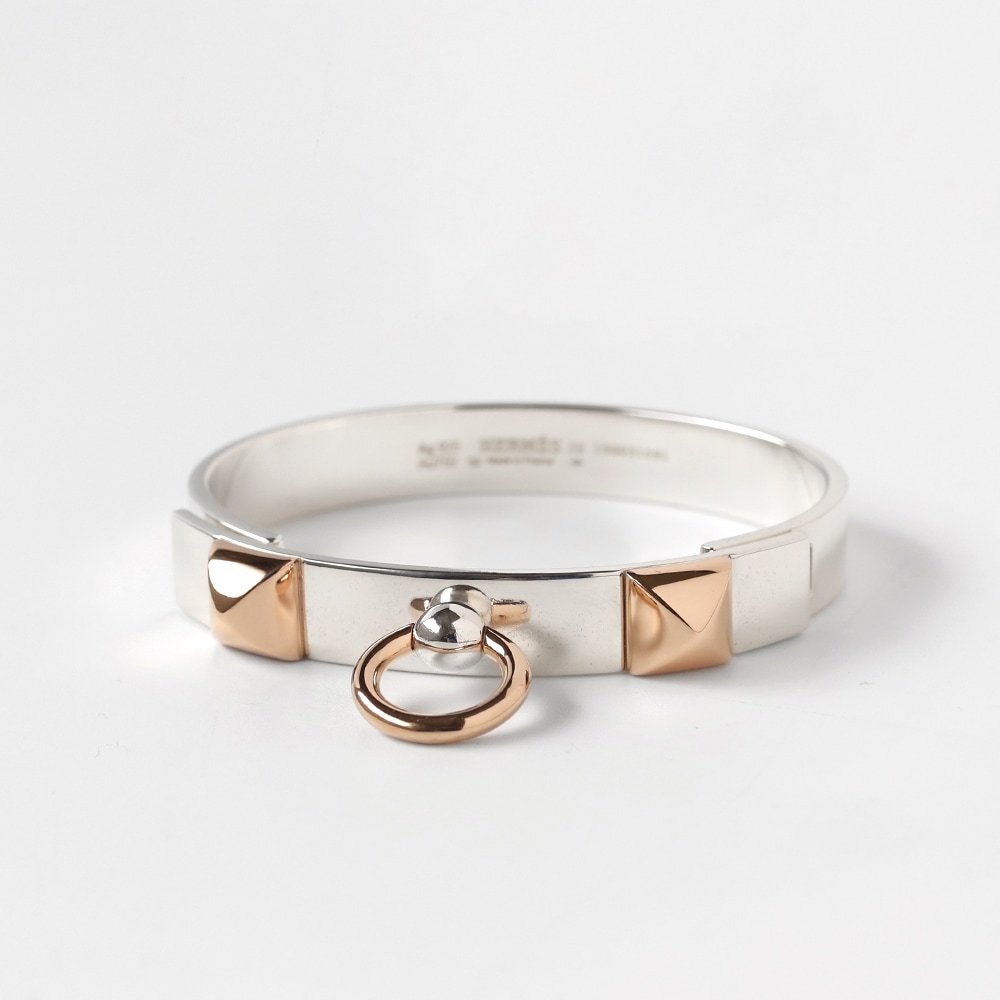 【OLD】HERMES Collier de Chien Bracelet 925×K18PG