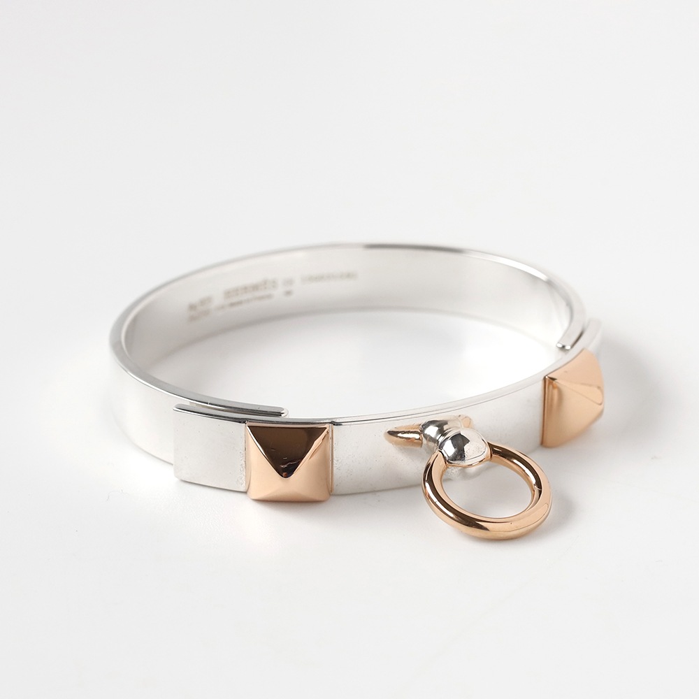 【OLD】HERMES Collier de Chien Bracelet 925×K18PG
