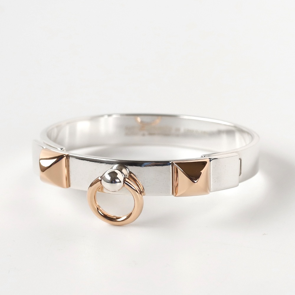 【OLD】HERMES Collier de Chien Bracelet 925×K18PG