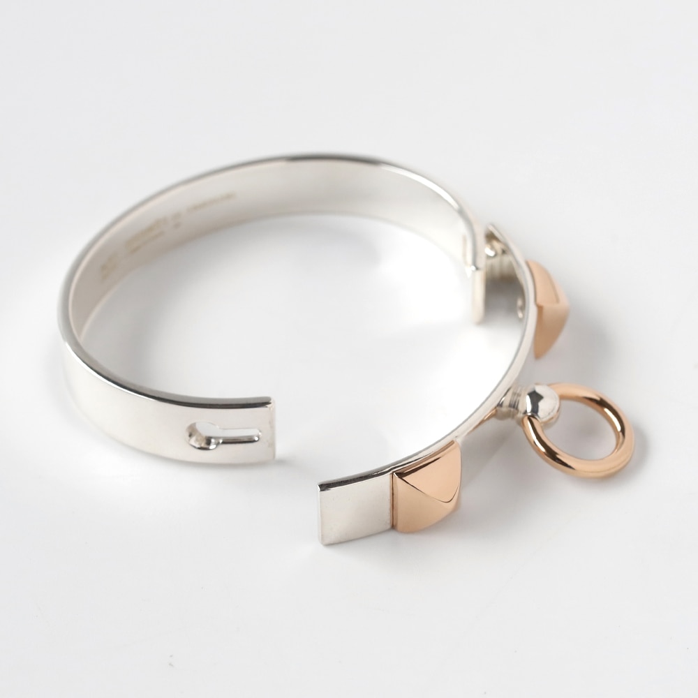 【OLD】HERMES Collier de Chien Bracelet 925×K18PG