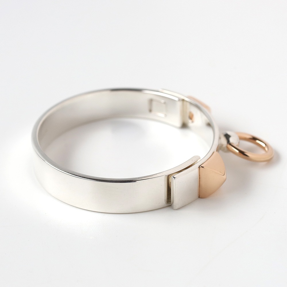 【OLD】HERMES Collier de Chien Bracelet 925×K18PG