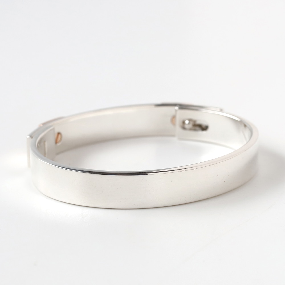 【OLD】HERMES Collier de Chien Bracelet 925×K18PG