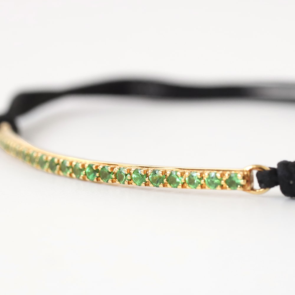 【OLD】TIFFANY&Co. Metro Bar Bracelet 18KYG×Tsavorite Garnet