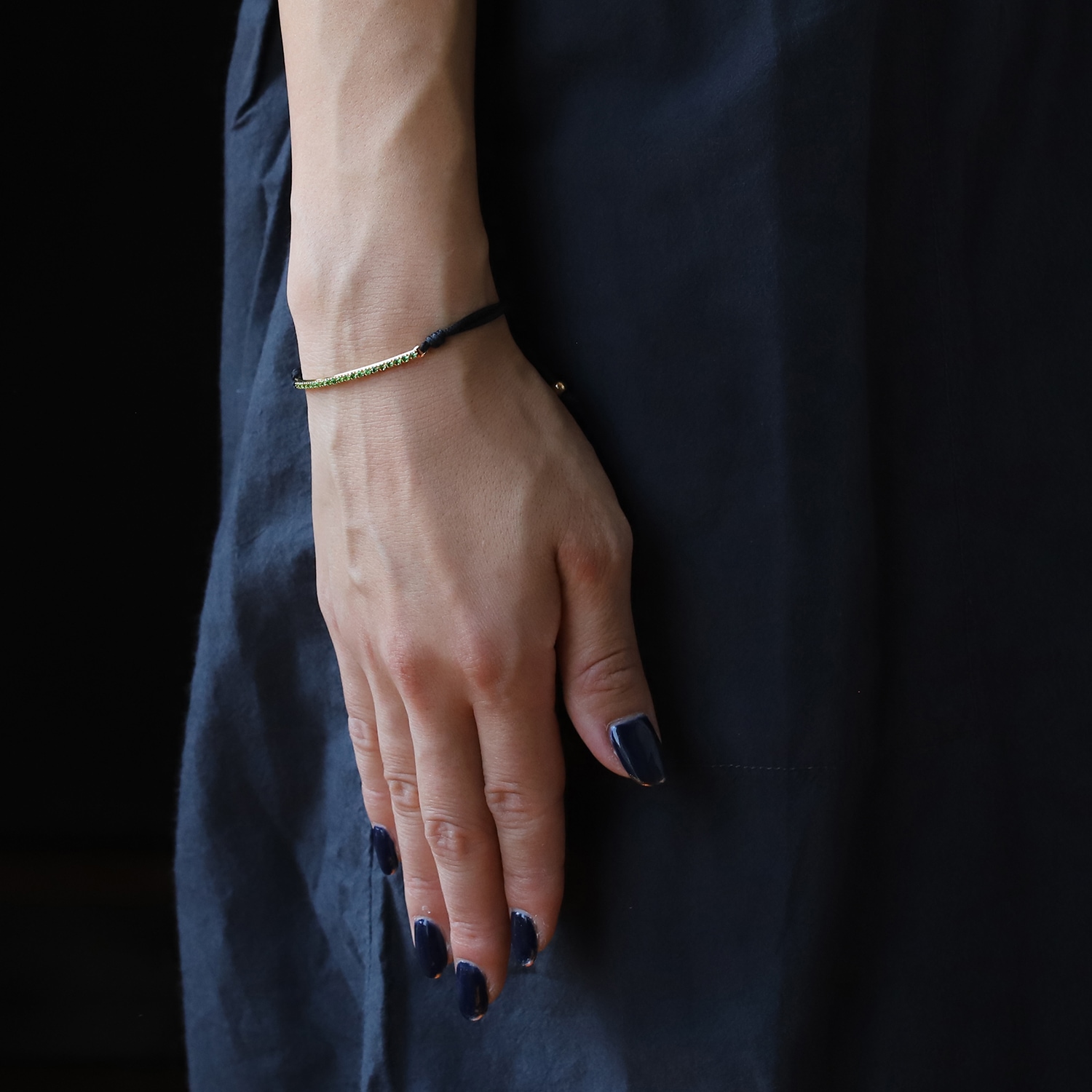 【OLD】TIFFANY&Co. Metro Bar Bracelet 18KYG×Tsavorite Garnet