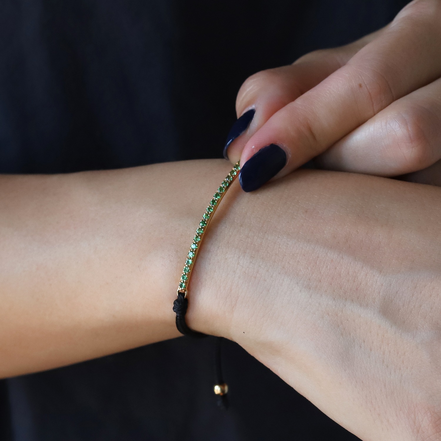 【OLD】TIFFANY&Co. Metro Bar Bracelet 18KYG×Tsavorite Garnet