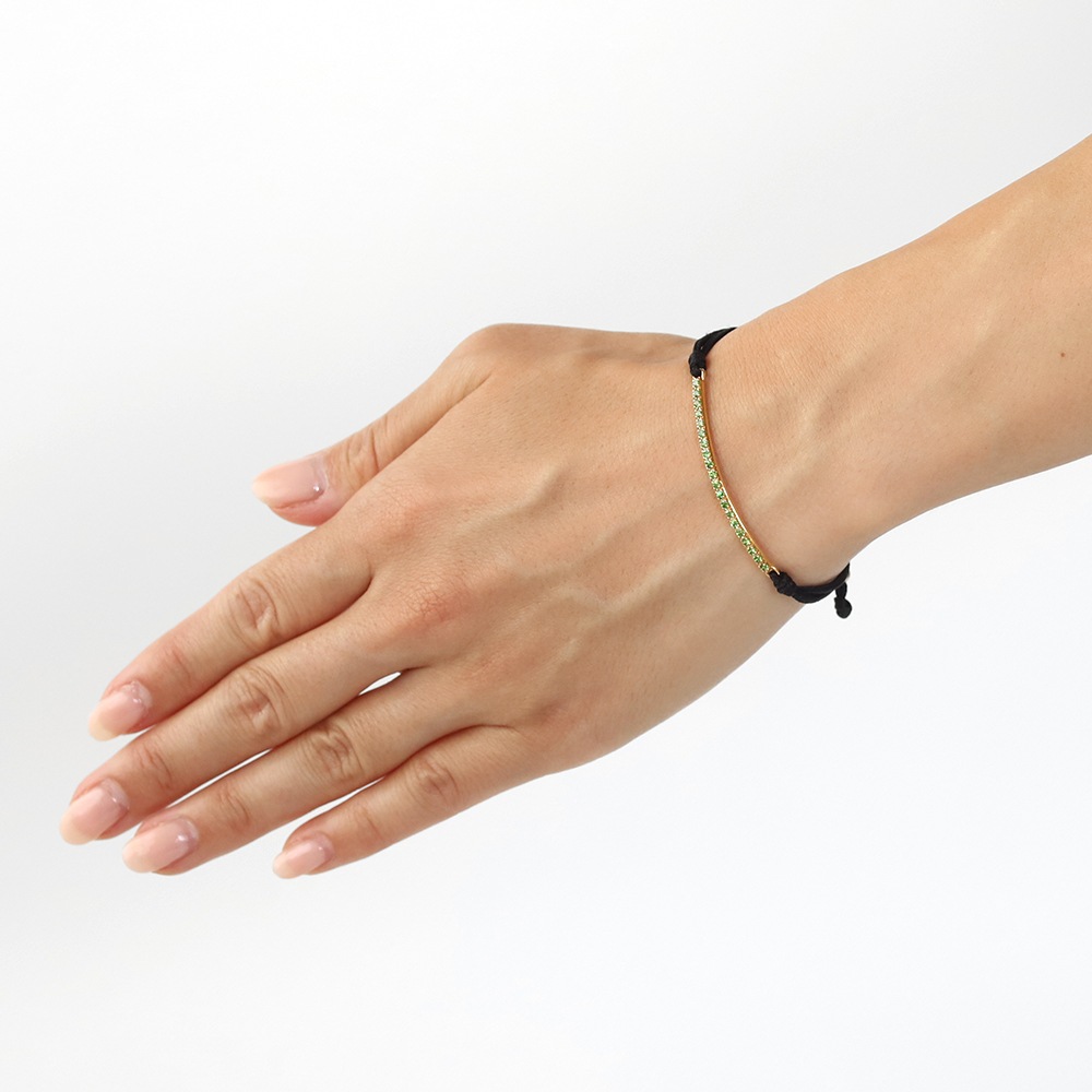 【OLD】TIFFANY&Co. Metro Bar Bracelet 18KYG×Tsavorite Garnet