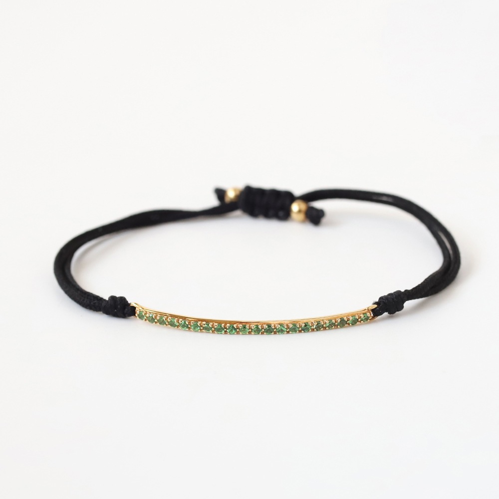 【OLD】TIFFANY&Co. Metro Bar Bracelet 18KYG×Tsavorite Garnet