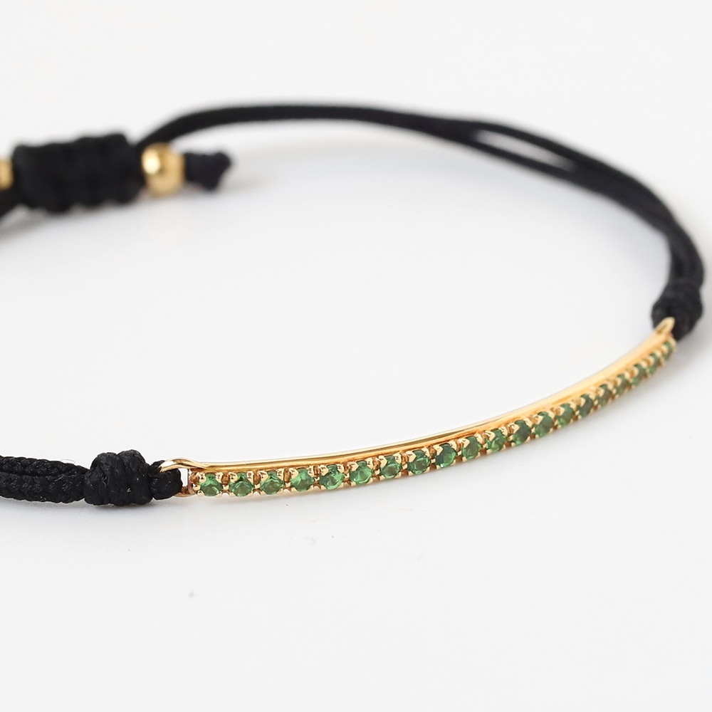 【OLD】TIFFANY&Co. Metro Bar Bracelet 18KYG×Tsavorite Garnet