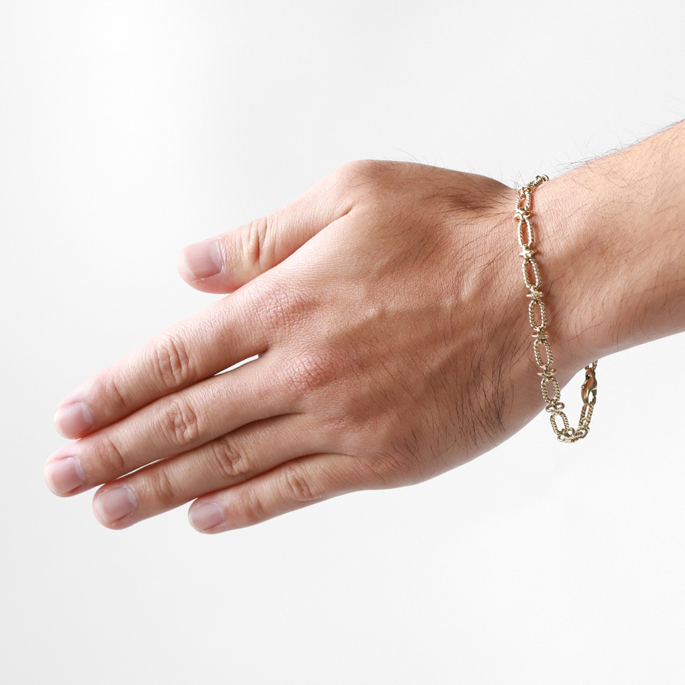 【1980s】TIFFANY&Co. 14k Gold Oval Twist Link Bracelet