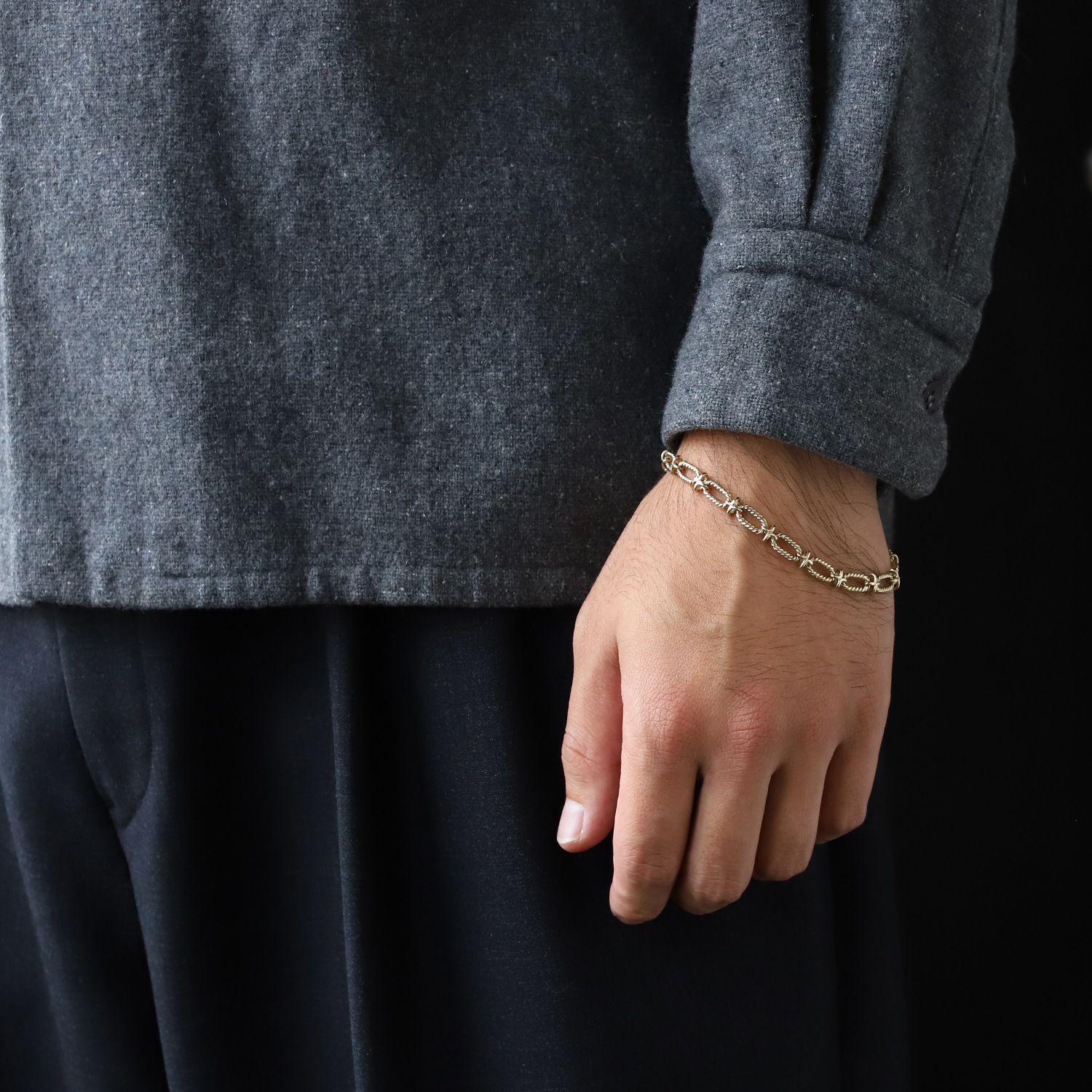 【1980s】TIFFANY&Co. 14k Gold Oval Twist Link Bracelet