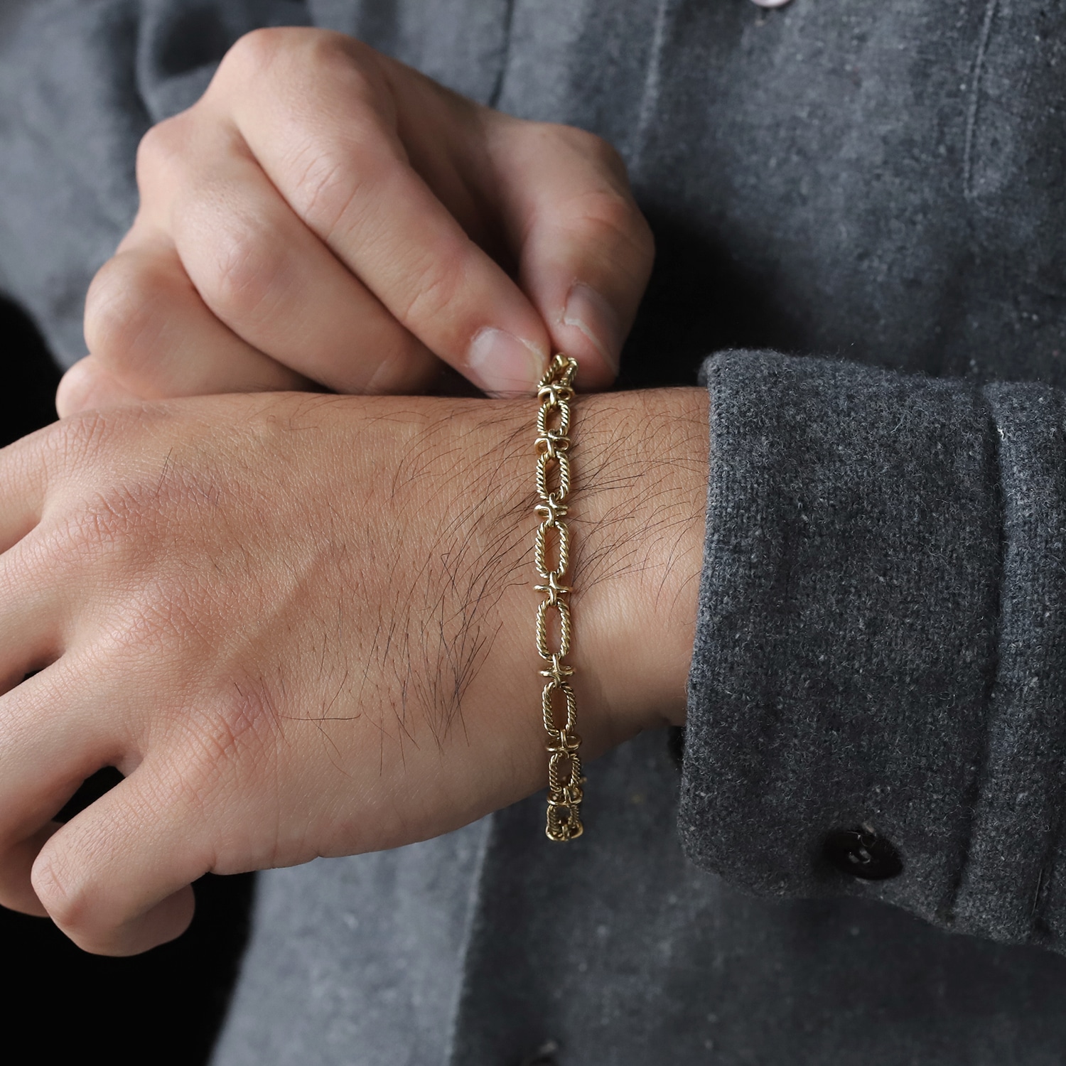 【1980s】TIFFANY&Co. 14k Gold Oval Twist Link Bracelet