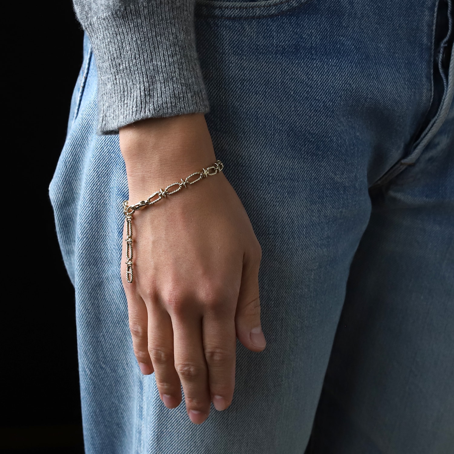 【1980s】TIFFANY&Co. 14k Gold Oval Twist Link Bracelet