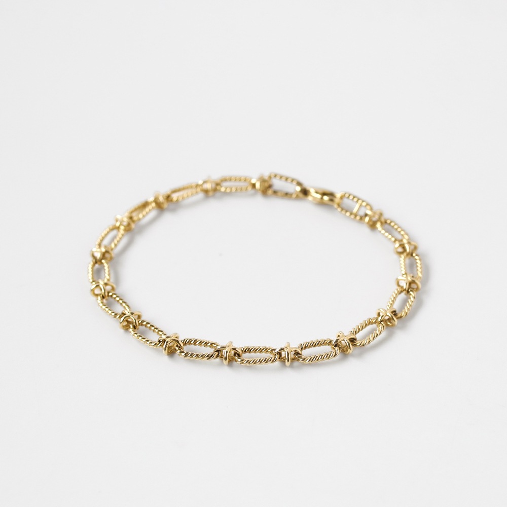 【1980s】TIFFANY&Co. 14k Gold Oval Twist Link Bracelet