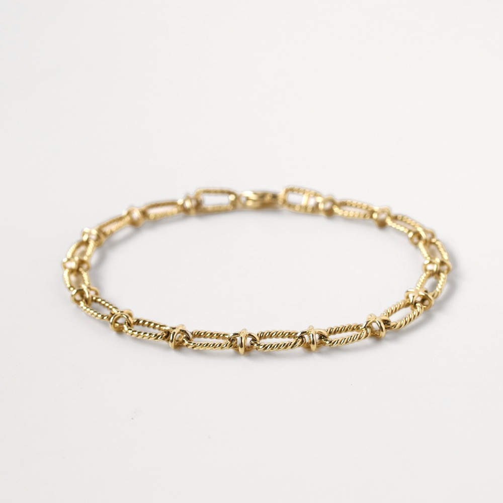 【1980s】TIFFANY&Co. 14k Gold Oval Twist Link Bracelet