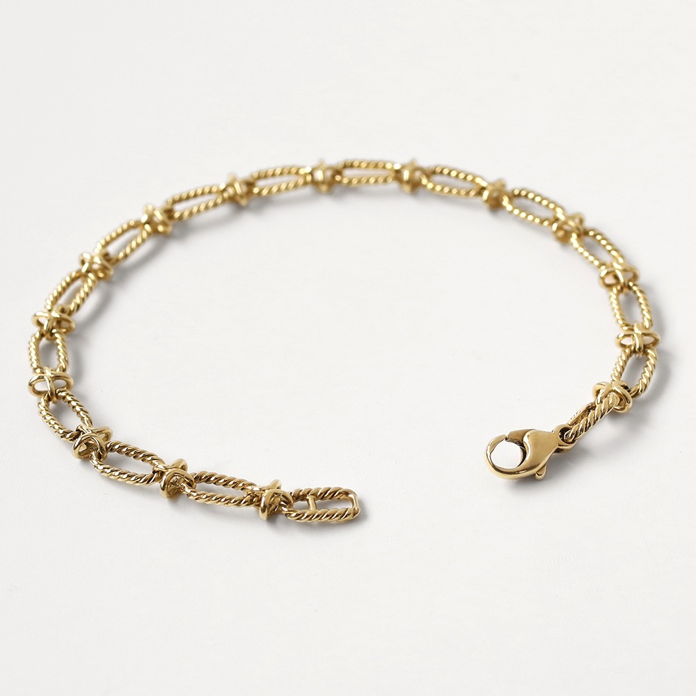 【1980s】TIFFANY&Co. 14k Gold Oval Twist Link Bracelet