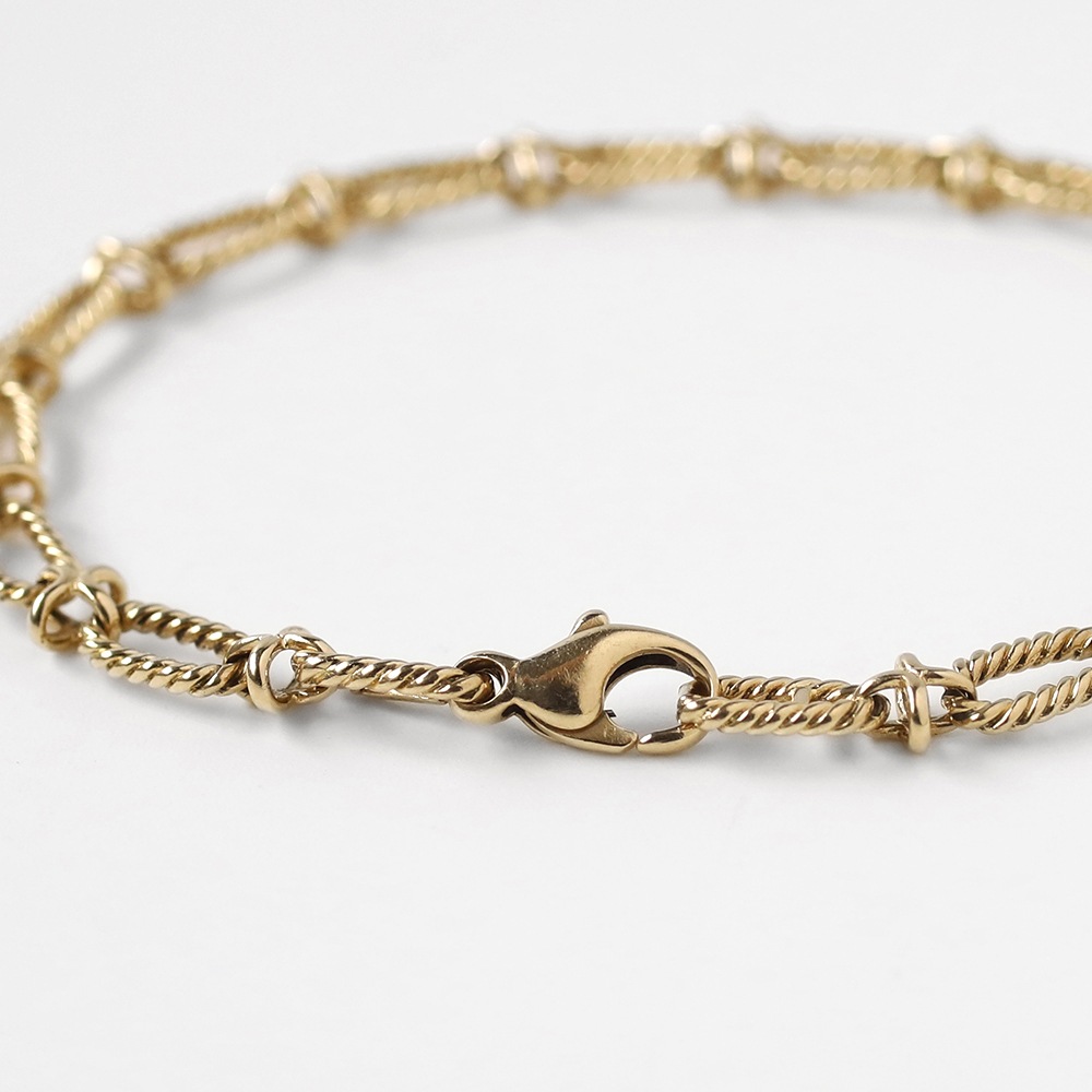 【1980s】TIFFANY&Co. 14k Gold Oval Twist Link Bracelet