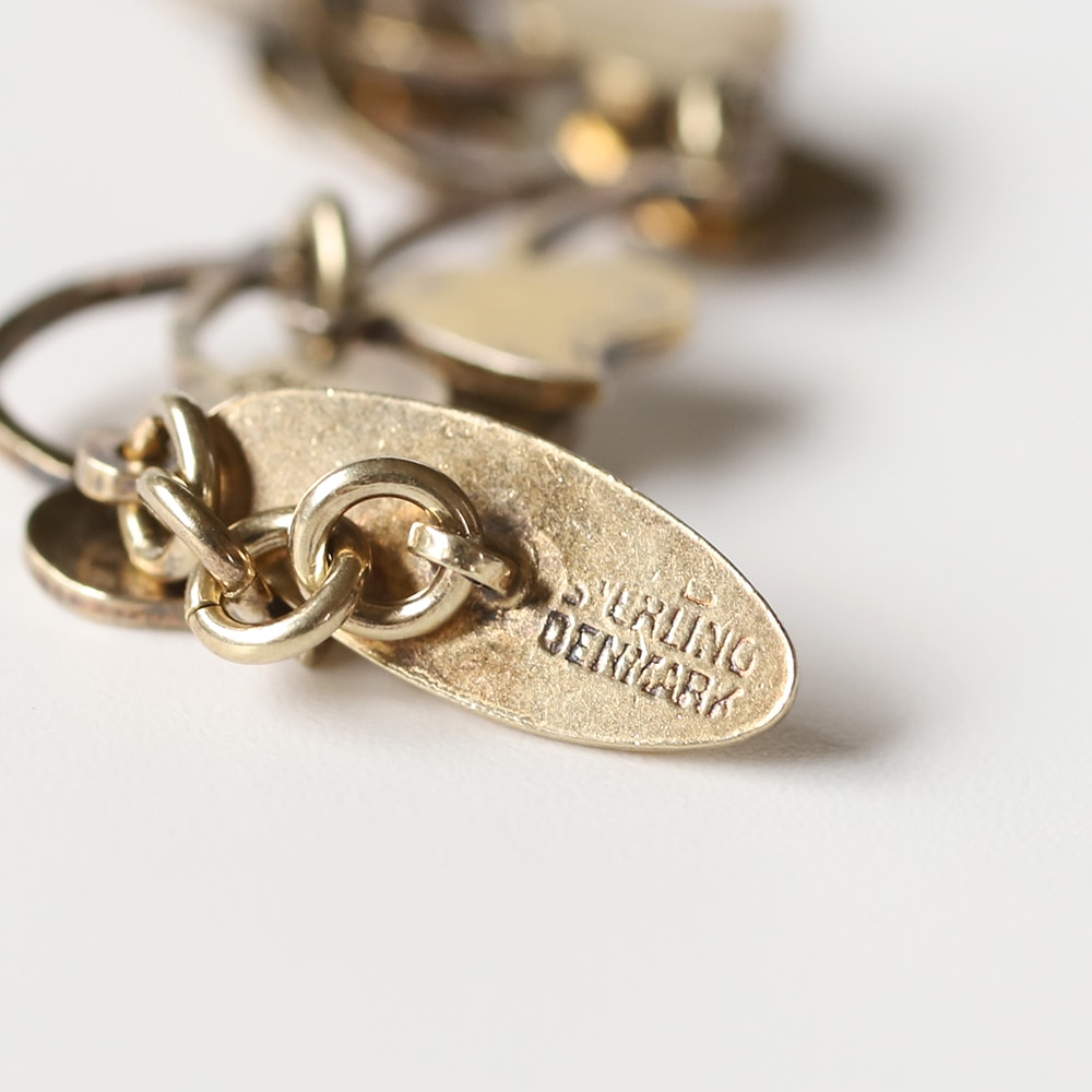 【1960s】Denmark Volmer Bahner<br>Enamel Leaf Bracelet