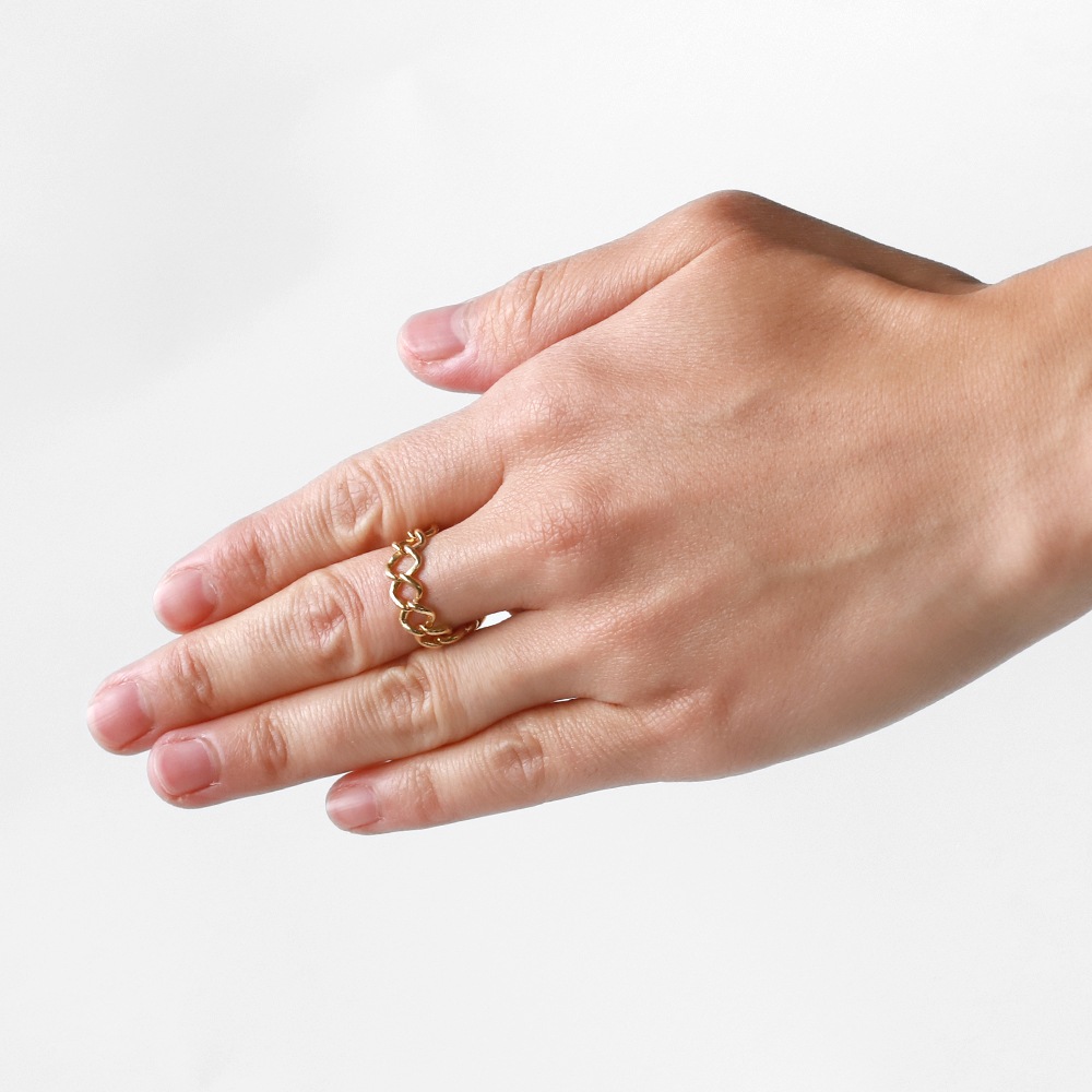 【1990s】TIFFANY&Co. 18k Gold Chain Ring