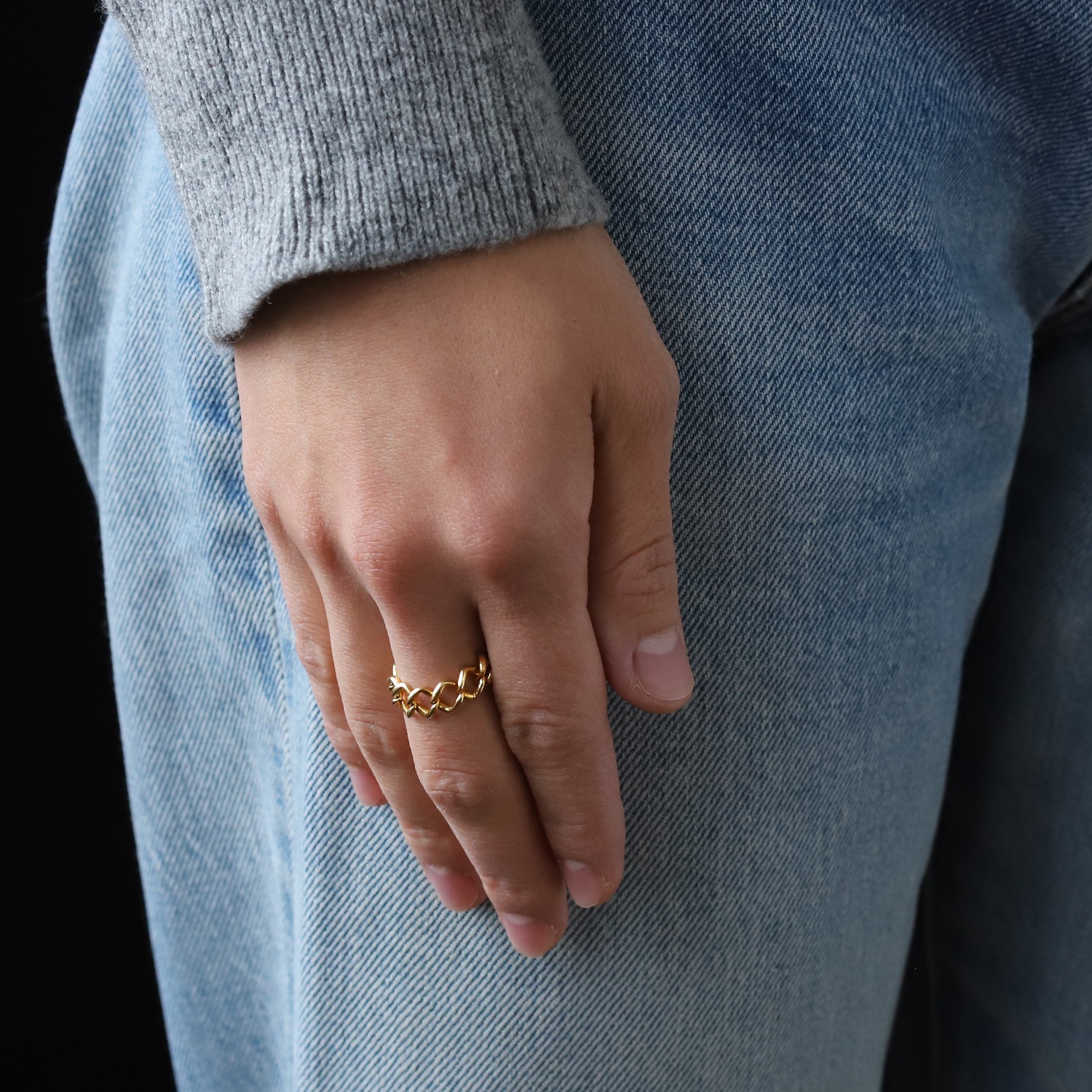【1990s】TIFFANY&Co. 18k Gold Chain Ring