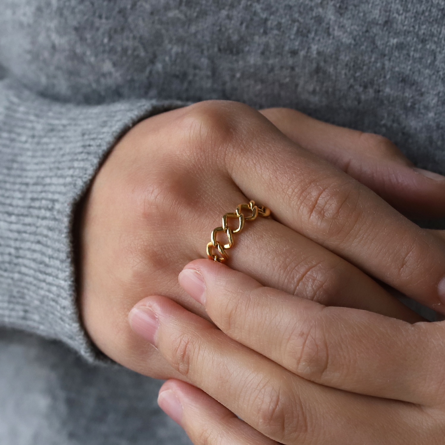 【1990s】TIFFANY&Co. 18k Gold Chain Ring